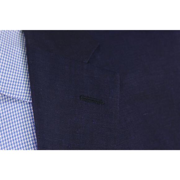 Hickey-Freeman Custom Navy Blue Wool Silk Sportcoat Blazer 46XL - Picture 5 of 9